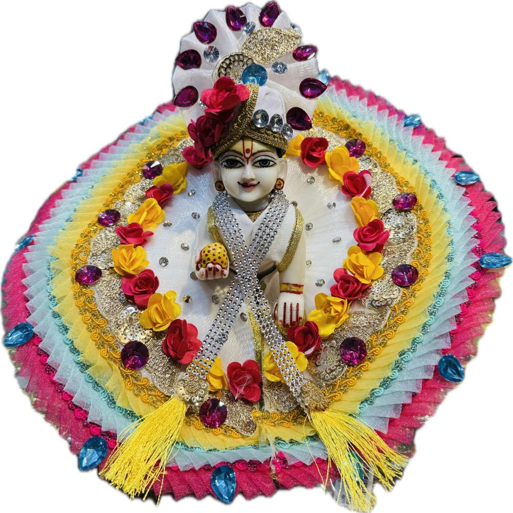 Laddu Gopal Heavy Dress With Pagri & Patka Mala