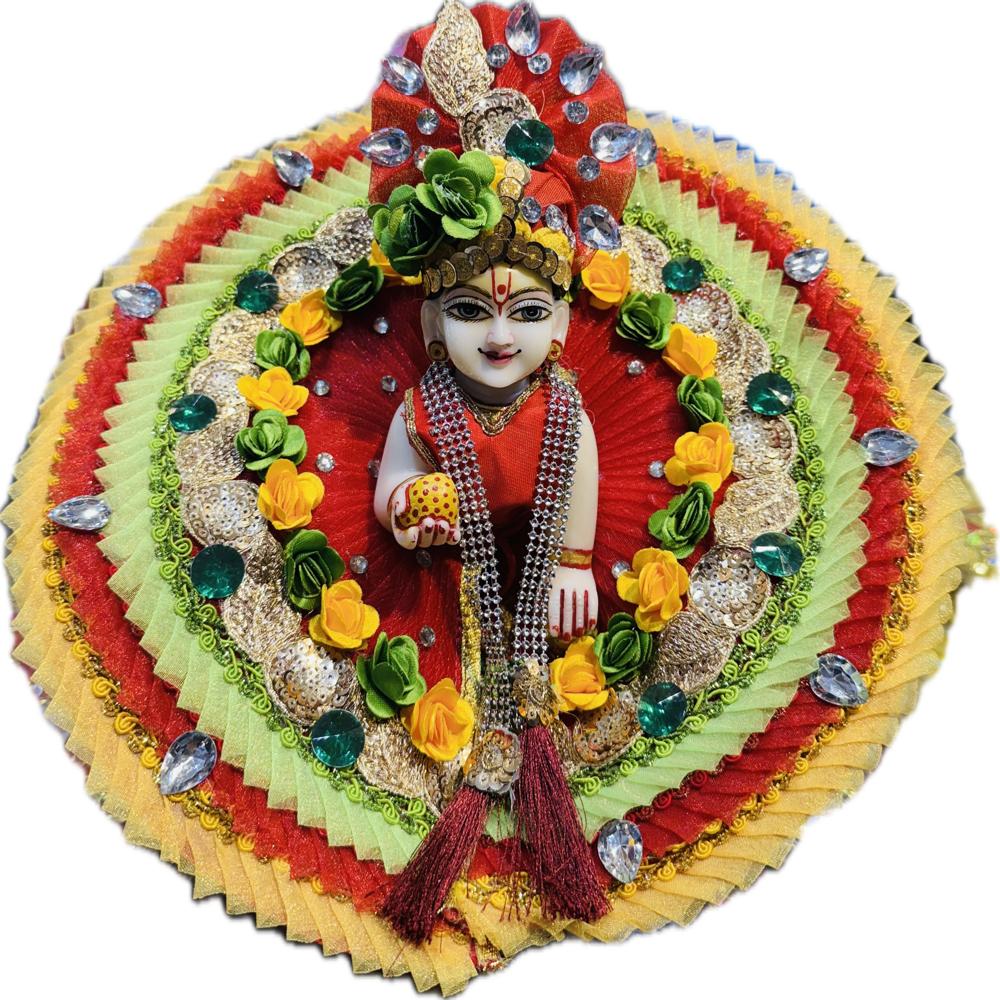 Laddu Gopal Heavy Dress With Pagri & Patka Mala