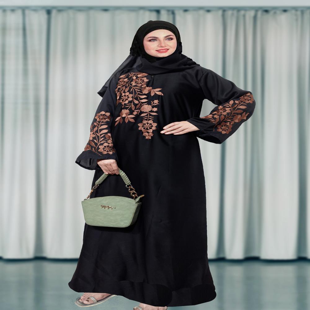 Black Abaya Embroidery Work Burqa For Women Modest Wear Stylish Dubai Abaya
