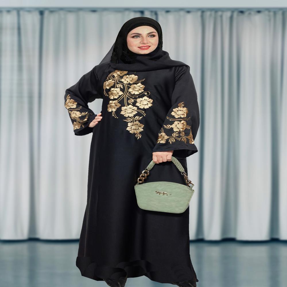 Black Abaya Embroidery Work Burqa For Women Modest Wear Stylish Dubai Abaya