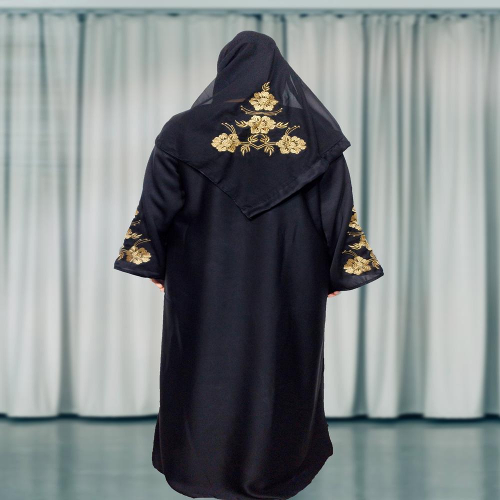 Black Abaya Embroidery Work Burqa For Women Modest Wear Stylish Dubai Abaya