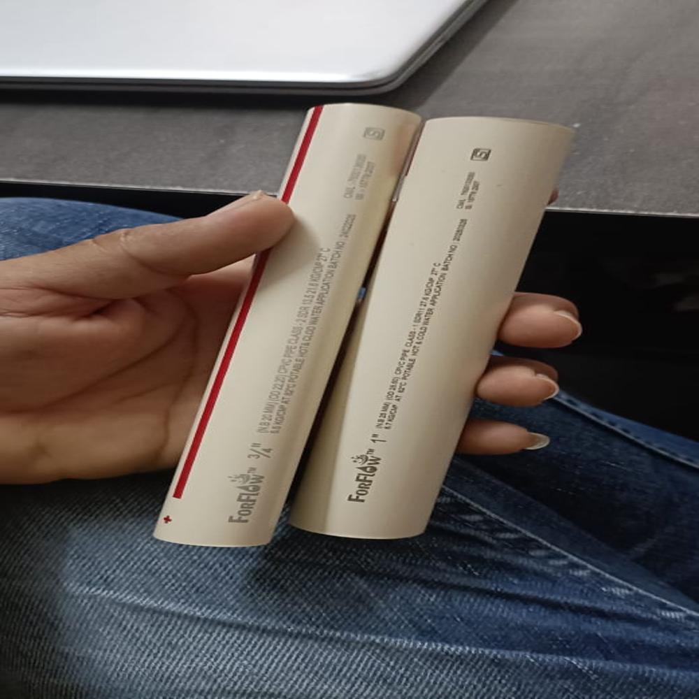 Cpvc Pipe Hot And Cold 1" - Length: 3 Meter (M)