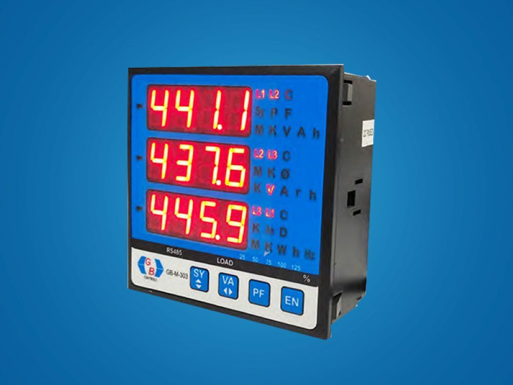 Multi-functional Meters - Mild Steel, Standard Size, Black Finish | 50 Hertz Frequency, One-year Warranty, Indispensable Industrial Tool