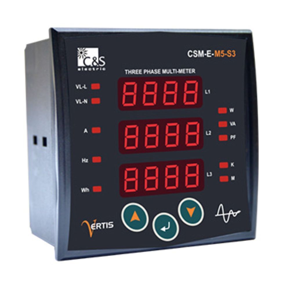 Multi-functional Meters - Mild Steel, Standard Size, Black Finish | 50 Hertz Frequency, One-year Warranty, Indispensable Industrial Tool