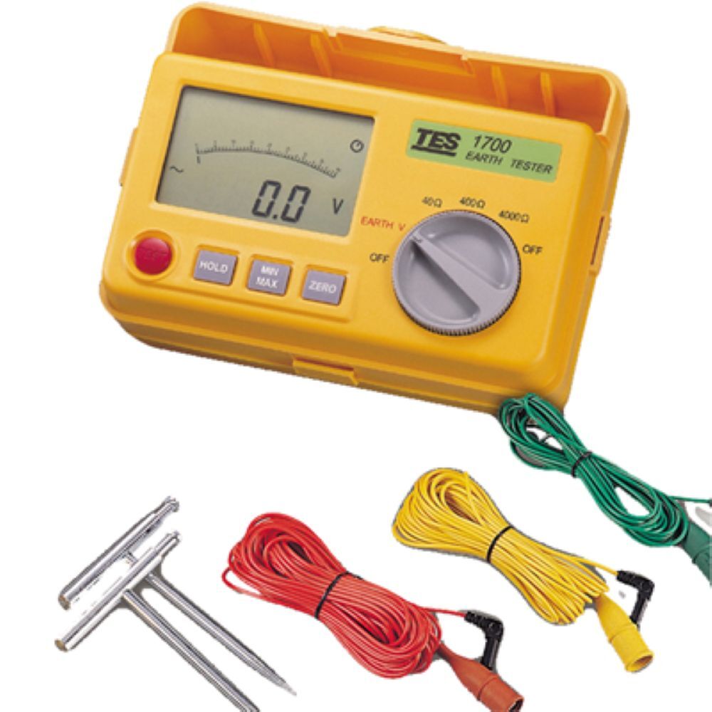 Earth Tester - Metal, Standard Size, Black | 50 Hertz Frequency, Reliable For Industrial Electrical Safety Testing