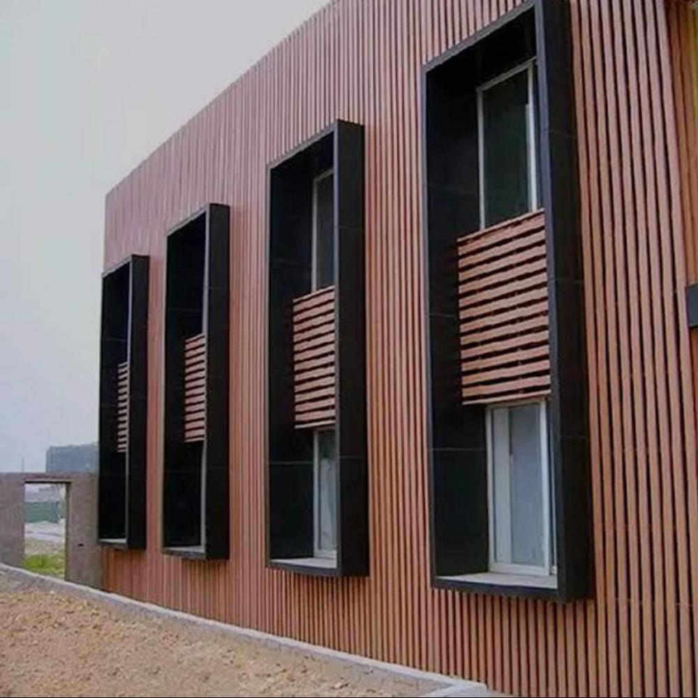 Wpc Louvers Exterior Flooring - Wood, 220mm X 2.9 Mtr, Brown | Waterproof, Easy To Install, Sound Absorption, Smooth Surface