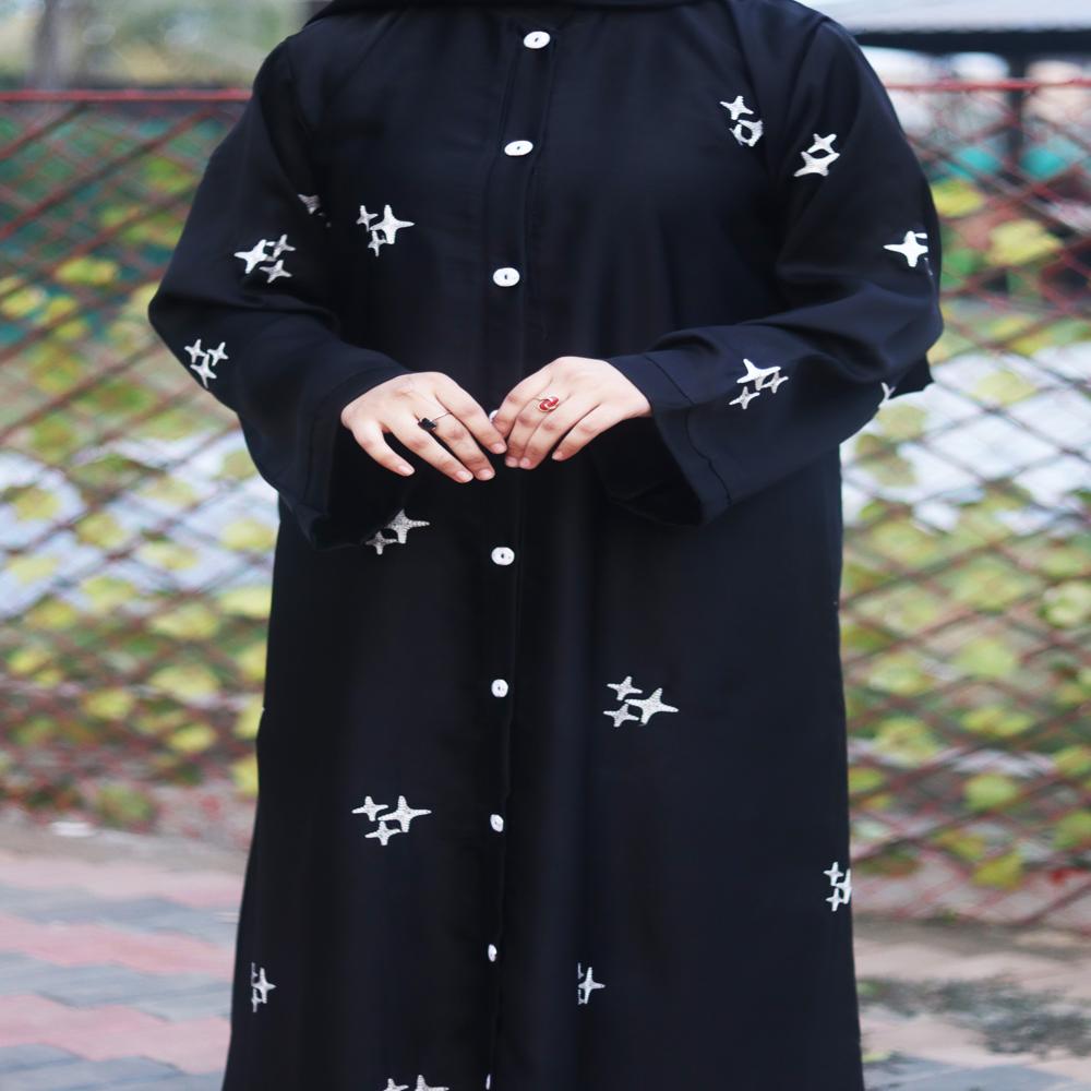 Black Abaya Embroidery Work Burqa For Women Modest Wear Stylish Dubai Abaya