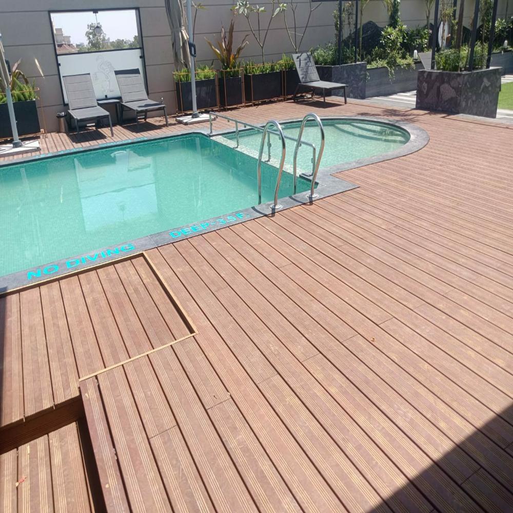 25mm Wpc Exterior Floor Decking - Wood Material, 25mm Thickness, Brown Color | Waterproof, Easy To Install, Smooth Surface Treatment