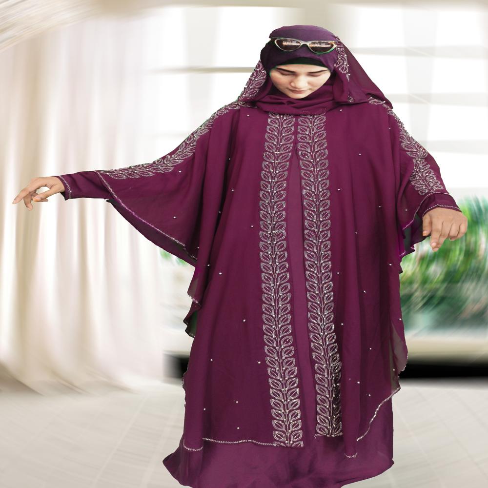 Purple  Abaya Beads & Stoned  Burqa For Women Modest Wear Islamic Dubai abaya