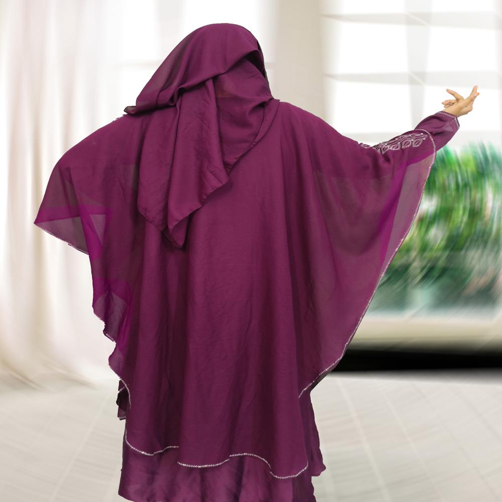 Purple  Abaya Beads & Stoned  Burqa For Women Modest Wear Islamic Dubai abaya