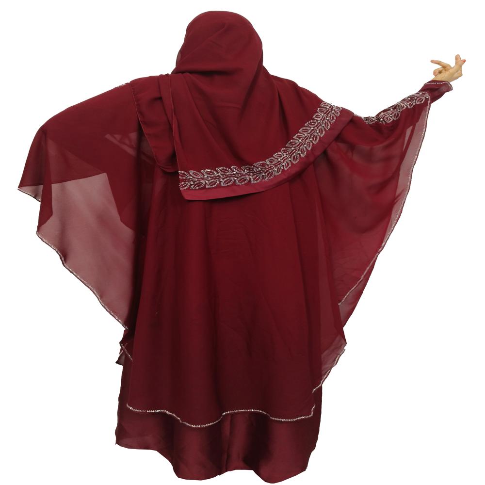 Maroon Abaya Beads & Stoned  Burqa For Women Modest Wear Islamic Dubai abaya