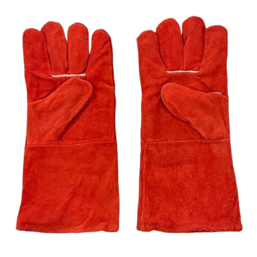 Leather Hand Gloves red
