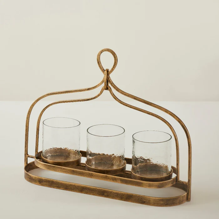 Antique Gold Metal Multi-Light Holder