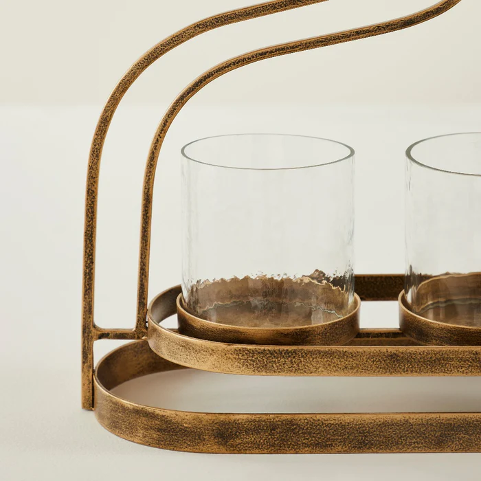 Antique Gold Metal Multi-Light Holder