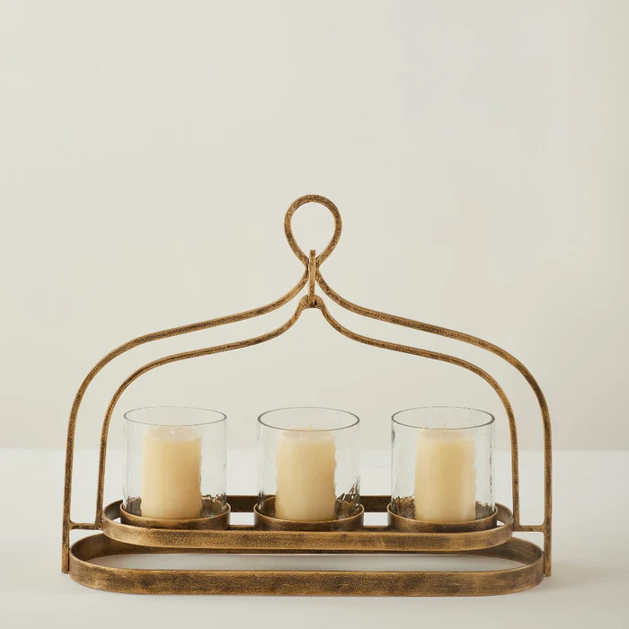 Antique Gold Metal Multi-Light Holder