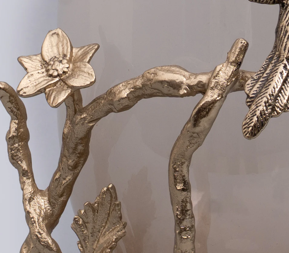 Glass Bird Branch Candle Holder