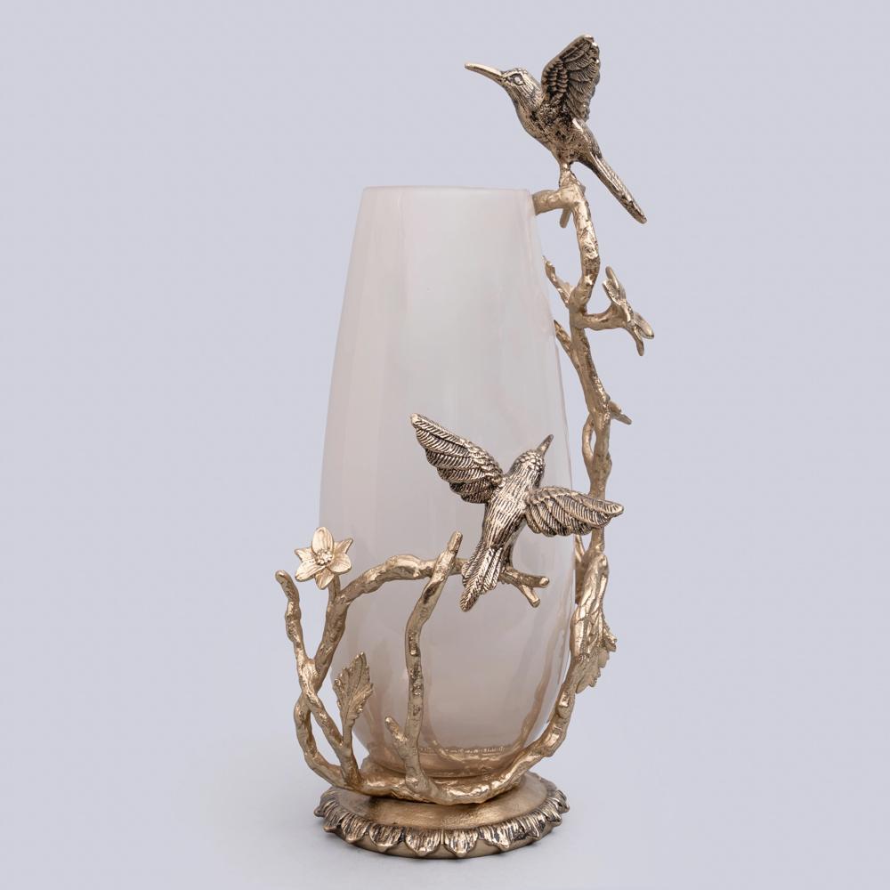 Glass Bird Branch Candle Holder
