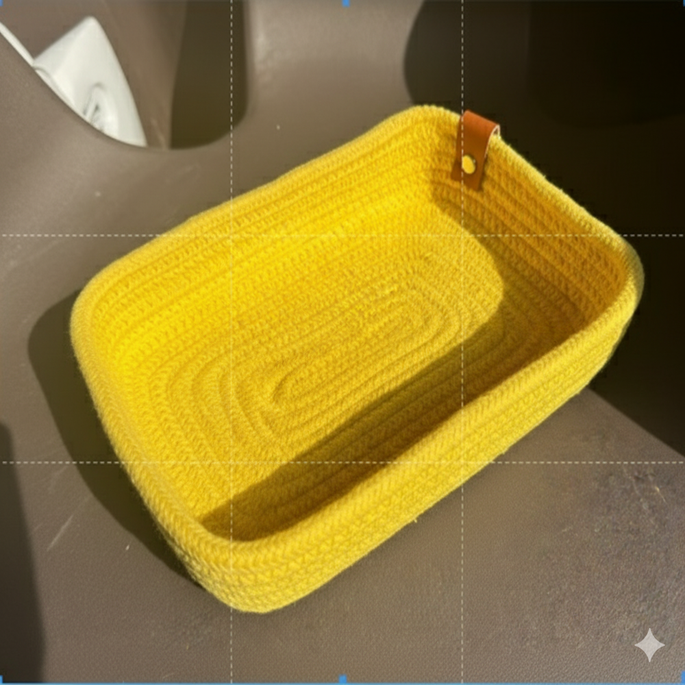 Handmade Round Sabai Grass Shelf basket 8*3 10*5 inches