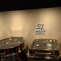 Stainless Steel Golden Round Designer Chafing Dish, For Food Catering - Power Source: Electric