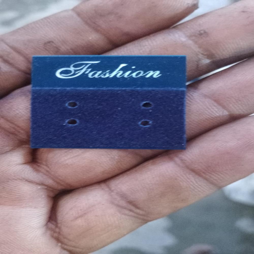 Earring Card - Eco-Friendly PVC Plastic, Standard Size Rectangle in Dazzling Blue, Water-Resistant & Plain Design for Industrial Packaging