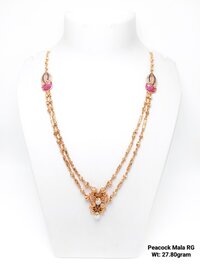 92.5%  Silver Peacock Mala Rose Gold