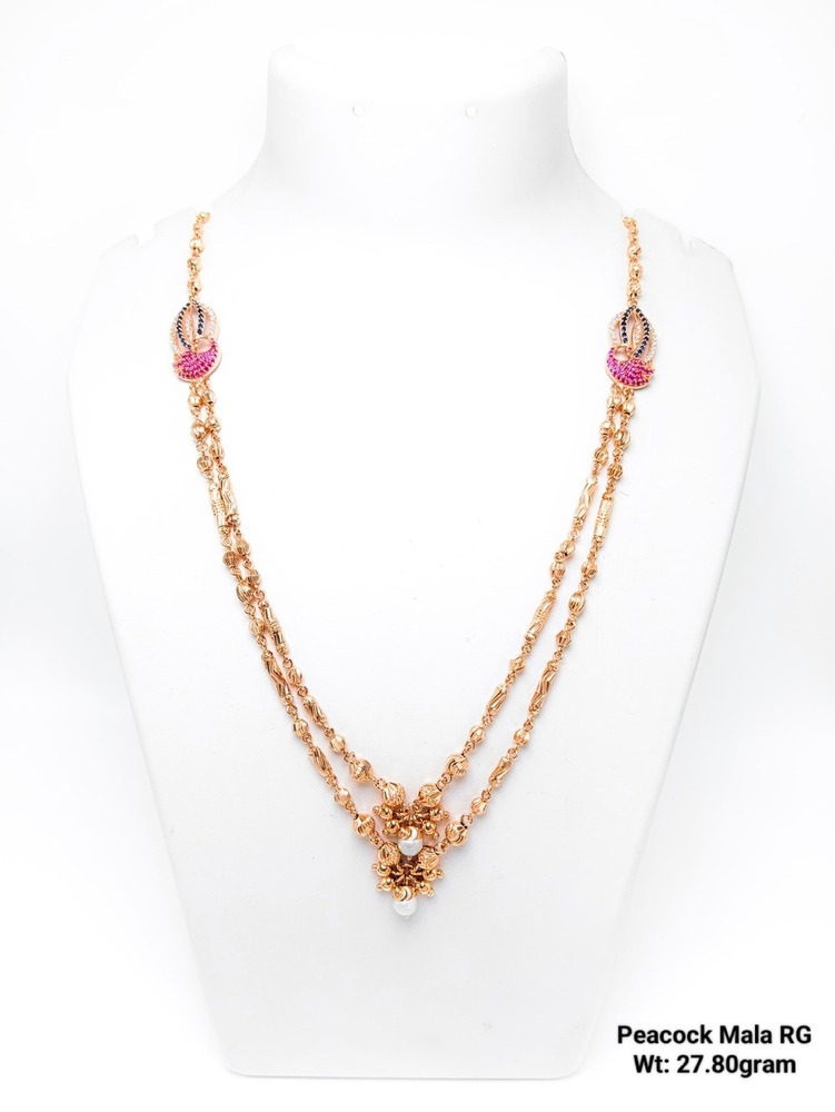 92.5% Silver Peacock Mala Rose Gold