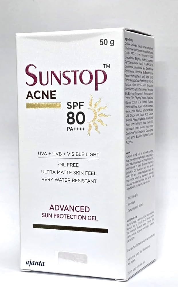 Sunstop Acne Spf 80 Pa++++ Gel 50Gm - Drug Type: General Medicines
