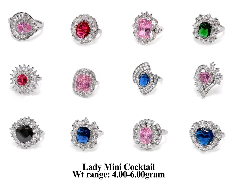 92.5 Silver Lady Mini Cocktail Ring