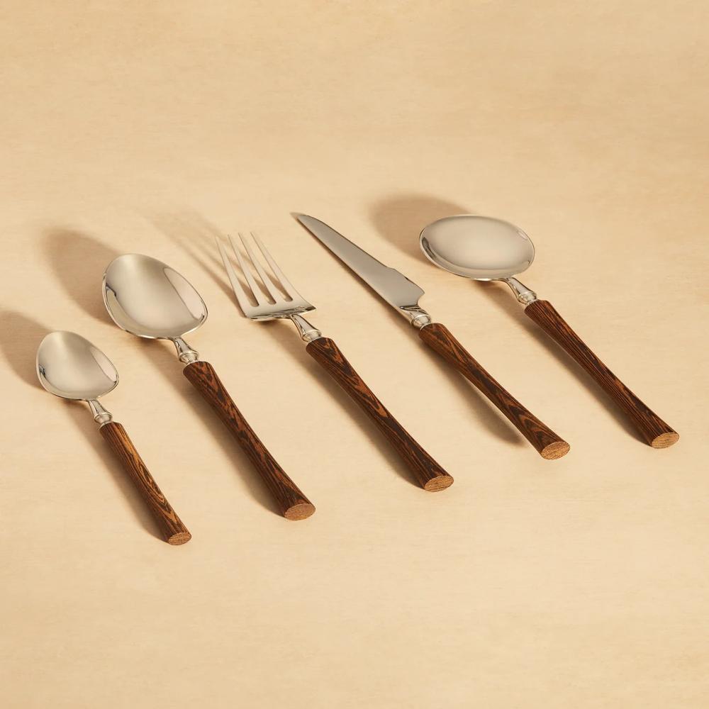 Top Selling Wooden Handle Brass Metal Flatware Cutlery Set Spoon And Knife Cutlery Flatware - Application: Hotels