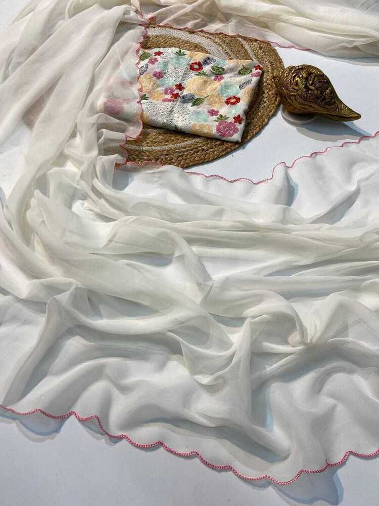 Heavy Georgette Saree - Bust Size: 44 Inch (In)