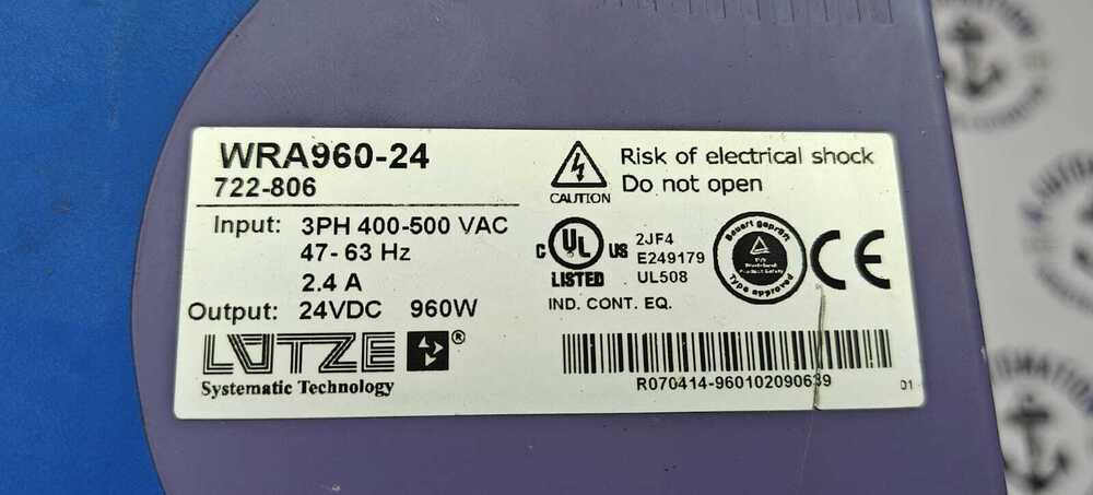 Lutze Wra960-24-722-806 - Used Model, 24-pole Configuration, Durable Connector Design | Ideal For Automation And Control Systems