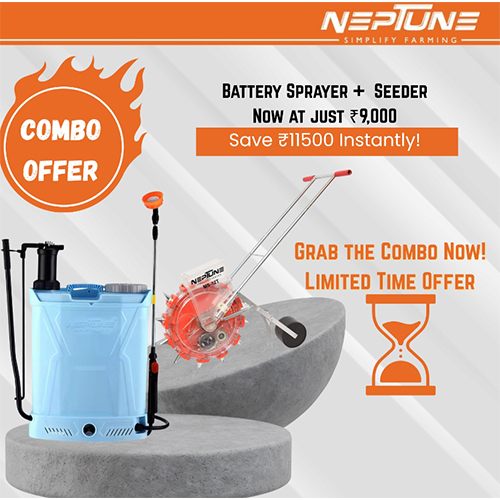 Dual Action Farming Combo Battery Sprayer + 12 Teeth Seeder