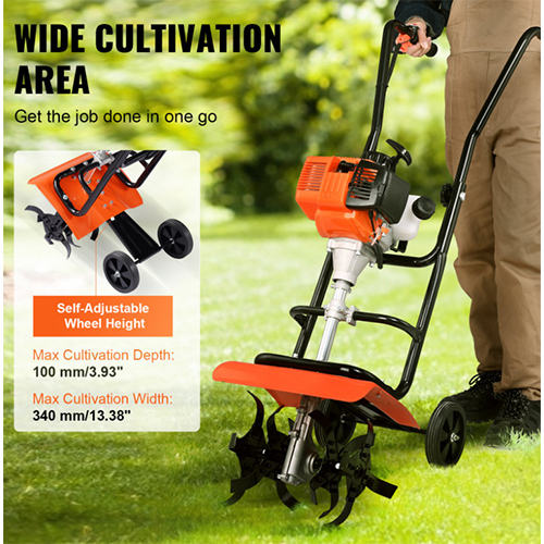 Neptune Nc-52t Mini Tiller With 2 Stroke Advanced Technology 52 Cc Petrol Engine - Color: Orange And Black