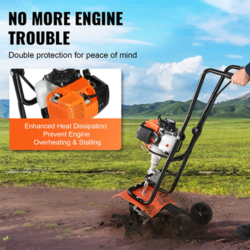 Neptune Nc-52t Mini Tiller With 2 Stroke Advanced Technology 52 Cc Petrol Engine - Color: Orange And Black