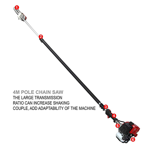 Neptune 26cc Petrol Engine Telescopic Tree Pole Pruner Saw With 12 Inch Cutting Bar, Tree Pruner, Pruning Saw - Material: Metal