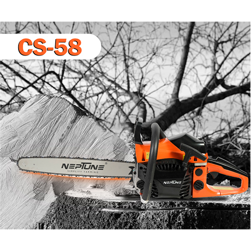 Neptune CS-58 Heavy Duty 58CC Powerful 2 Stroke Petrol Chain Saw Woodcutting Saw with 22inch Blade
