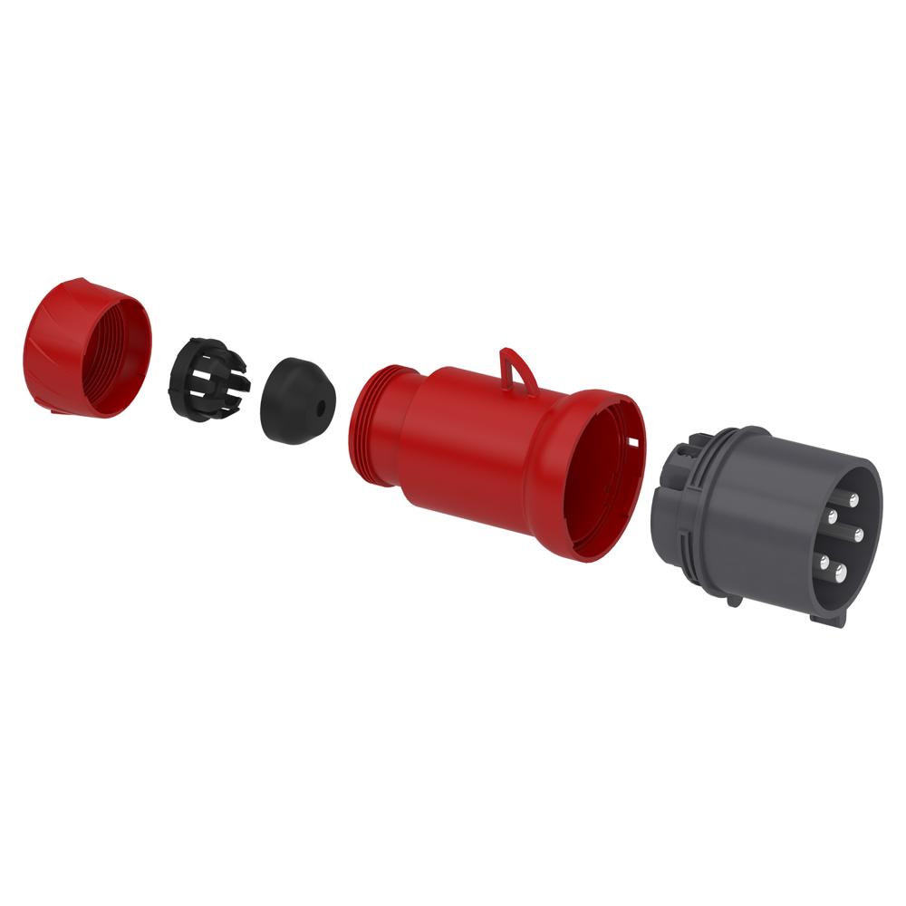Pke32m423-pratika Wander Plug - Straight - 32 A - 2p + E - 200...250 V Ac - Ip44 - Color: Grey (Ral 7035)