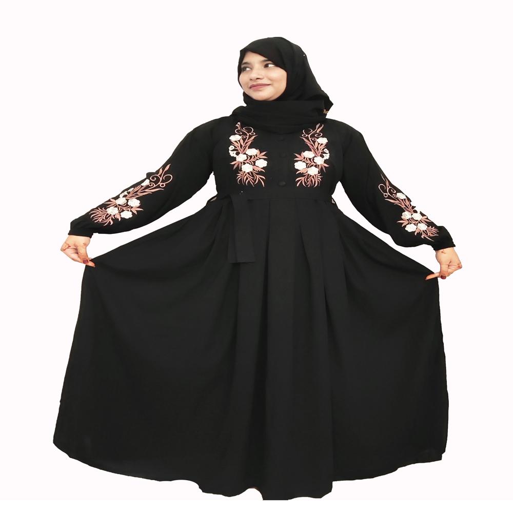 Black Abaya Embroidery Work Burqa For Women Modest Wear Stylish Dubai Abaya