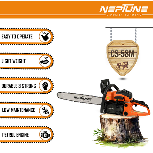 Neptune CS-58M Heavy Duty 58CC Powerful Magnesium Body 2 Stroke Petrol Chain Saw
