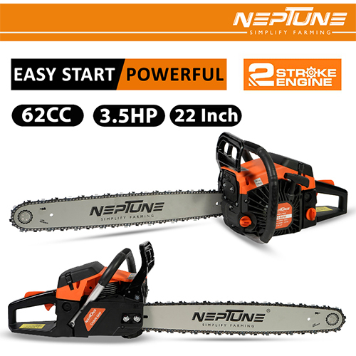 Neptune CS-62 Heavy Duty 62CC Powerful 2 Stroke Petrol Chain Saw Woodcutting Saw with 22inch Blade