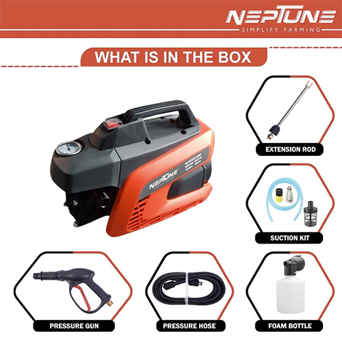 Neptune High Pressure Car Washer, 1600 Watts, 100 Bars, 10l - Color: Orange And Black