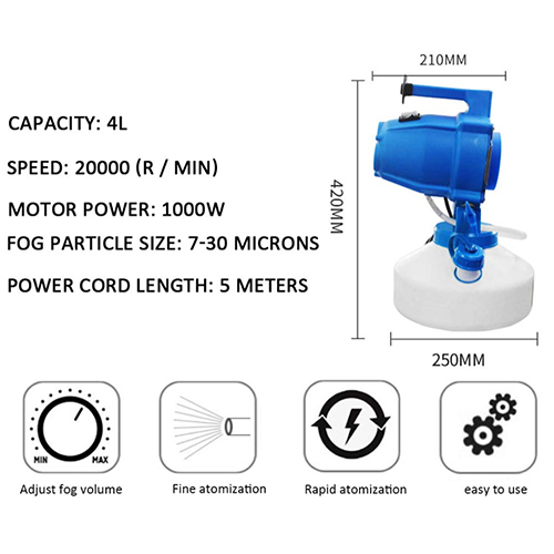 Ulv-8000 Cold Fogger - Tank Capacity: 4 Liter (L)