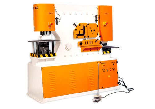Riw-60 Hydraulic Ironworker Machine - Color: Yellow & White
