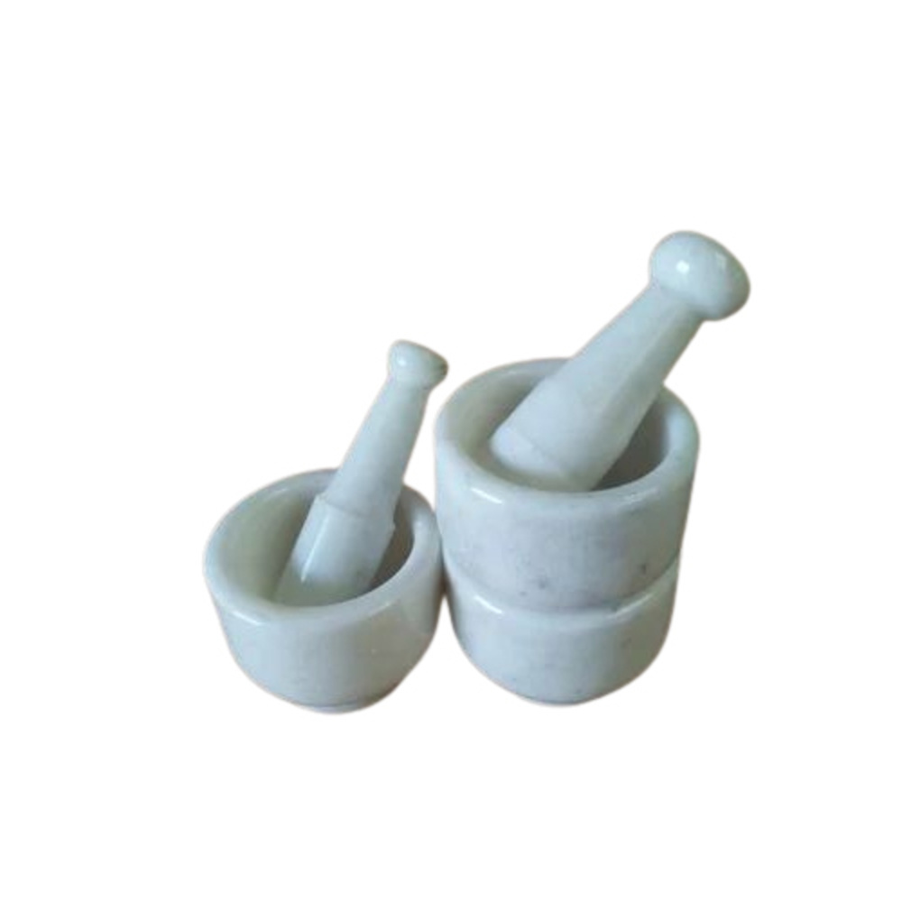 5 x 5inch White Kundi Marble Pestle