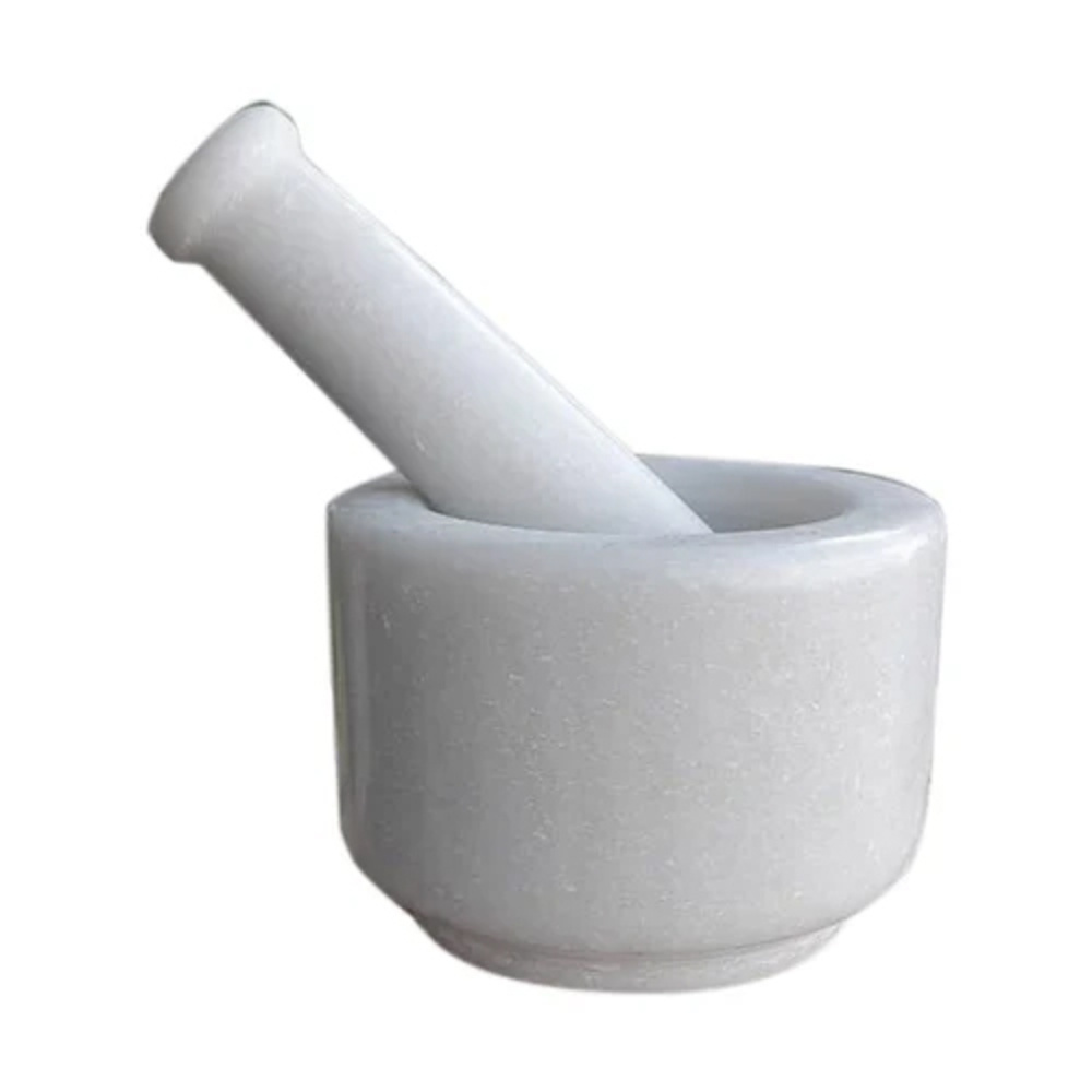 5X3Inch White Marble Pestle Set - Features: Durability