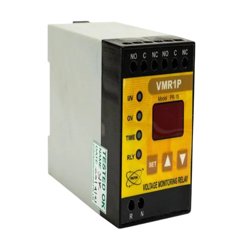Vmr-1P Pr-15 Din Rail Voltage Monitoring Relay - Color: Yellow