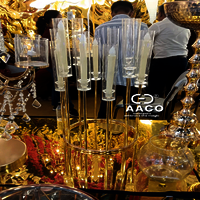 Arms Acrylic Clear Candelabra Centerpieces For Wedding - Color: Golden