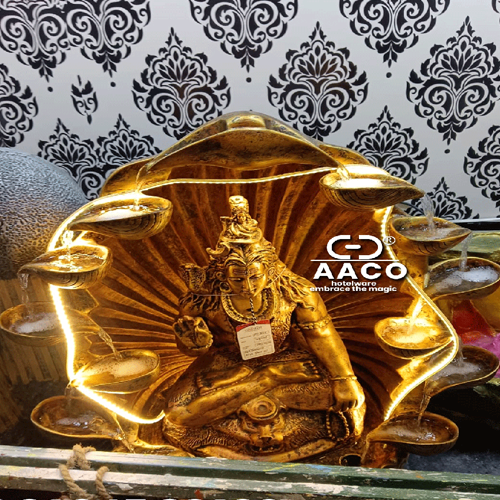 Golden Brass Laxmi Shiva Statue - Design: Standard