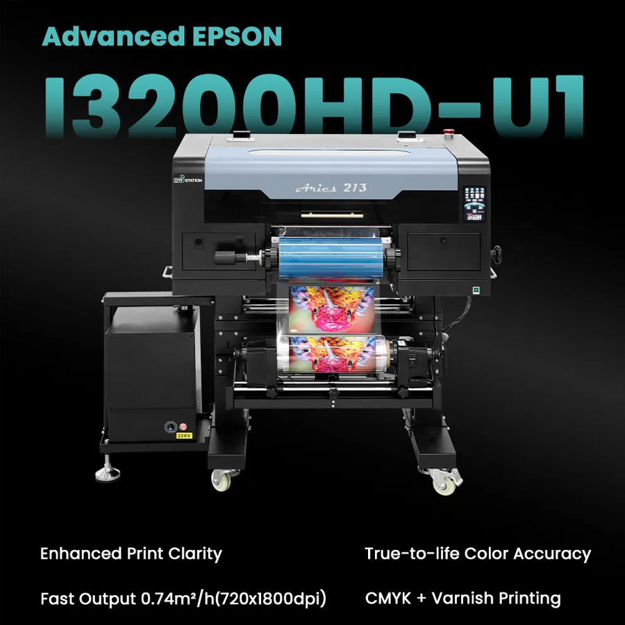 Dtf Station Aries 213 Uv Dtf Printer - Industrial Level Precision, 2 In 1 Printing & Laminating , Built-in Purifier & Auto-cleaning System
