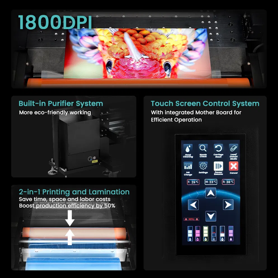 Dtf Station Aries 213 Uv Dtf Printer - Industrial Level Precision, 2 In 1 Printing & Laminating , Built-in Purifier & Auto-cleaning System